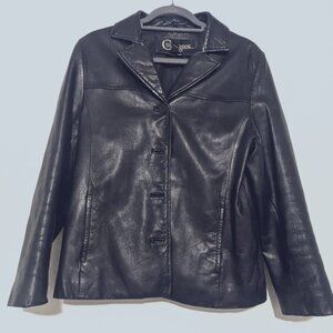 Colebrook & Co. Black Leather Jacket 90s vintage SZ M